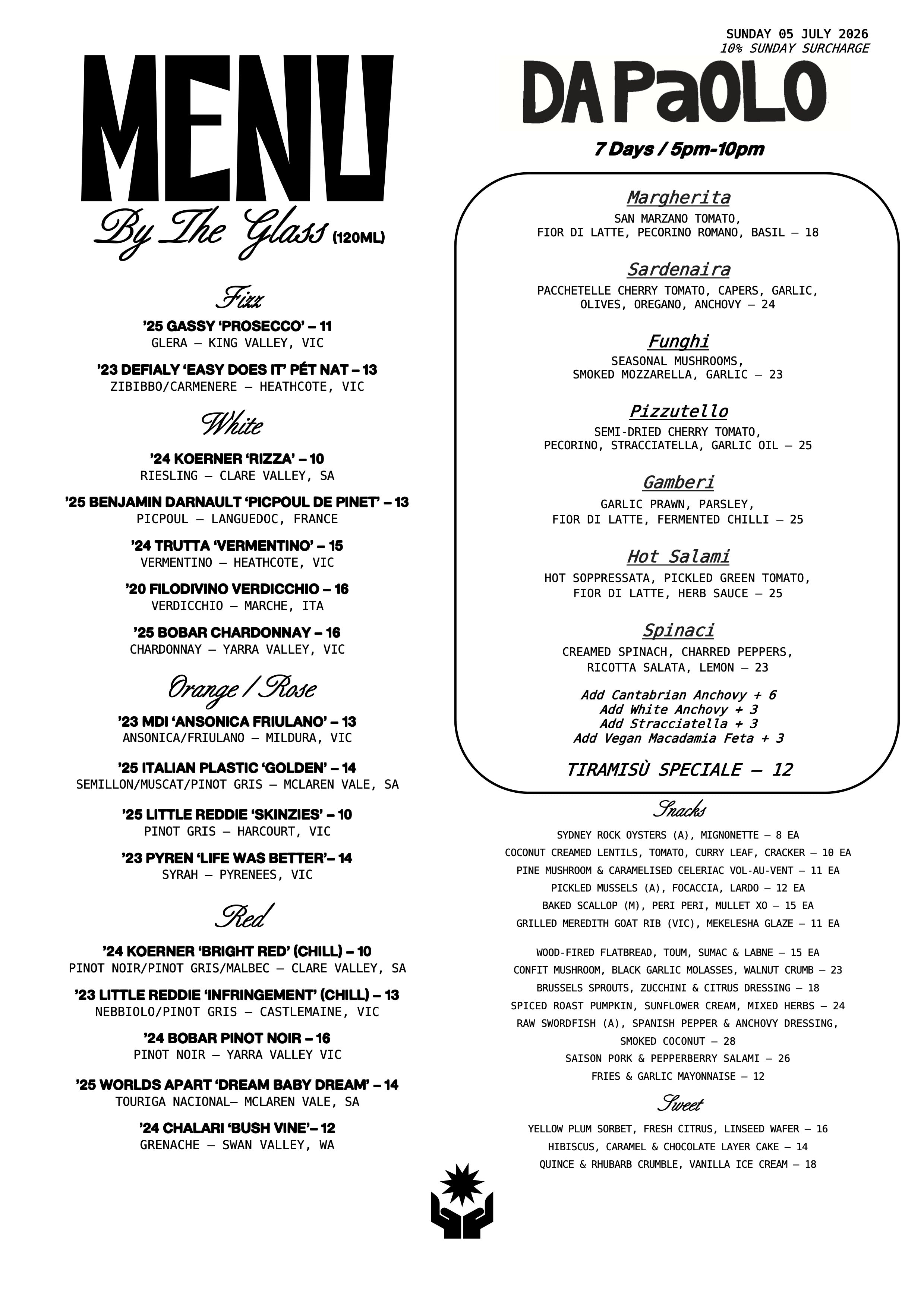 Bar-Menu